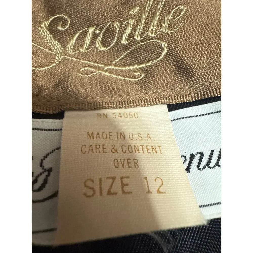 Saville 100% Wool Womens Black Double Breasted Long Sleeve Blazer Coat Jacket 12